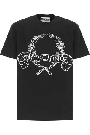 Moschino Tops, Heren, Zwart, L, Katoen, Zwarte Katoenen T-shirt met Logo Borduurwerk