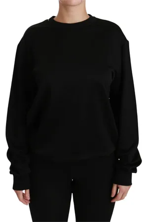 Dolce & Gabbana Sweatshirts & Hoodies, Dames, Zwart, S, Katoen, Elegante zwarte katoenen trui