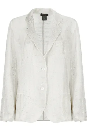 AVANT TOI Jassen, Dames, Grijs, M, Linnen, Zilver Linnen Blazer met Lurex Details