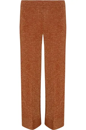 CIRCUS HOTEL Broeken, Dames, Bruin, M, Katoen, Katoen Lurex Elastische Taille Broek