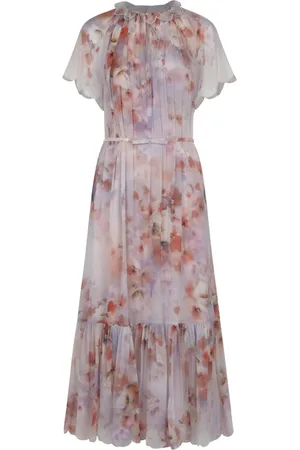 ZIMMERMANN Kleedjes, Dames, Veelkleurig, L, Flutter Midi Jurk