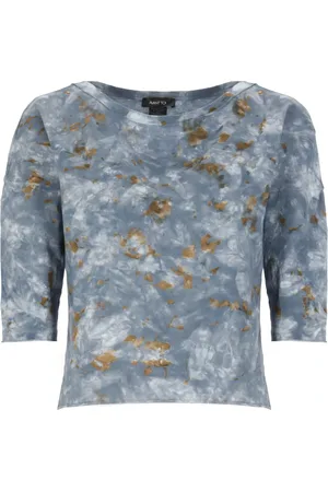 AVANT TOI Tops, Dames, Blauw, M, Katoen, Blauwe Katoenen Trui met Contrasterend Patroon
