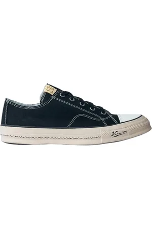 VISVIM Schoenen, Heren, Zwart, 42 EU, Katoen, Dash-Print Lage Sneakers