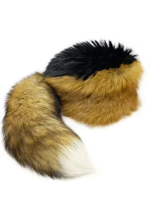 Moschino Accessoires, Dames, Veelkleurig, ONE Size, Vossenbont Hoed Couture Stijl
