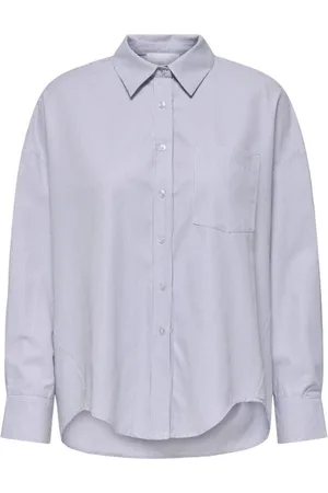 ONLY Blouses & Shirts, Dames, Blauw, L, Losse Shirt Bright White/NIGHT SKY Gestreept