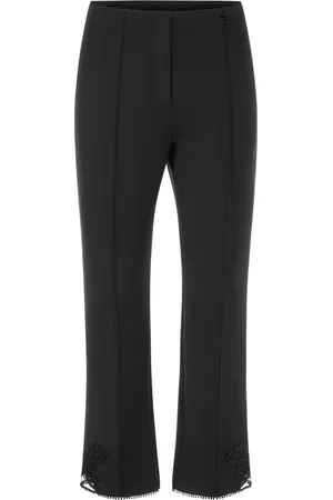 Marc Cain Broeken, Dames, Zwart, S, Polyester, Frederica Scubajersey Vlinderdetail Broek