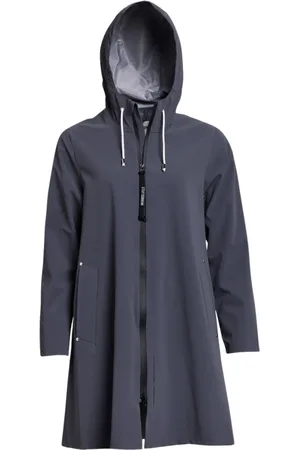 Stutterheim Jassen, Dames, Blauw, XL, Lichtgewicht Rits Matte Regenjas