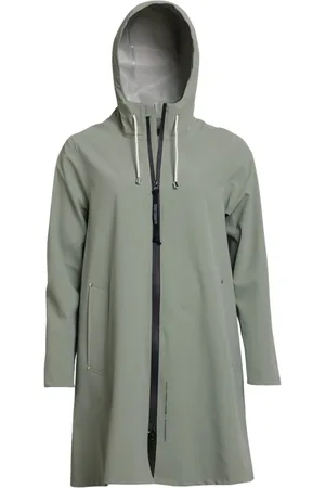 Stutterheim Jassen, Dames, Groen, XS, Lichtgewicht Rits Matte Regenjas