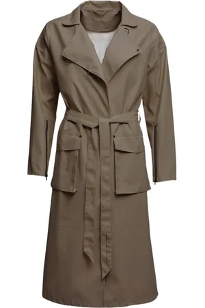 Stutterheim Mantels, Dames, Groen, M, Leer, Lichtgewicht Waterdichte Trenchcoat