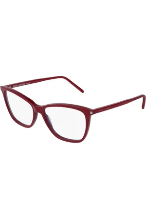 Saint Laurent Accessoires, unisex, Rood, ONE Size, Vierkante Bordeaux Zonnebril