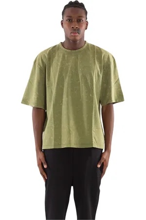 Garment Workshop Tops, Heren, Groen, M, Boxy Gewassen Tee