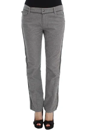 ERMANNO SCERVINO Broeken, Dames, Grijs, L, Katoen, Grijze Casual Katoenen Broek