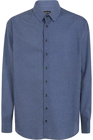 Giorgio Armani Overhemden, Heren, Blauw, 4Xl, Fantasy Casual Shirt