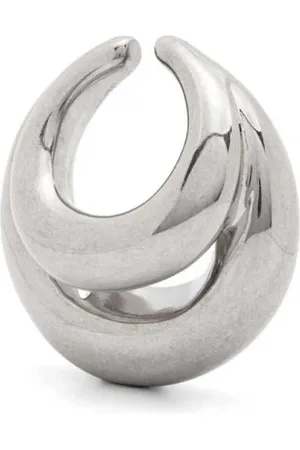 Panconesi Accessoires, Dames, Grijs, ONE Size, Oor manchet met logo en afgerond ontwerp