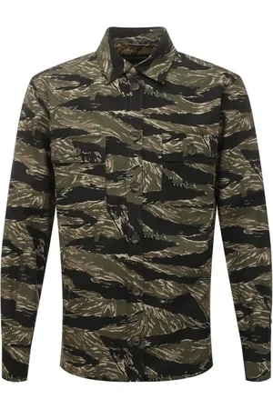 Dolce & Gabbana Overhemden, Heren, Groen, M, Katoen, Camouflage Shirt met Lange Mouwen