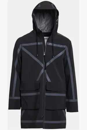 Stutterheim Jassen, Heren, Zwart, S, Lichtgewicht Waterdichte Regenjas met Reflecterende Strepen
