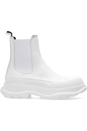 Alexander McQueen Schoenen, Dames, Wit, 40 EU, Leer, Chunky Sole Leren Sneakers Vrouwen