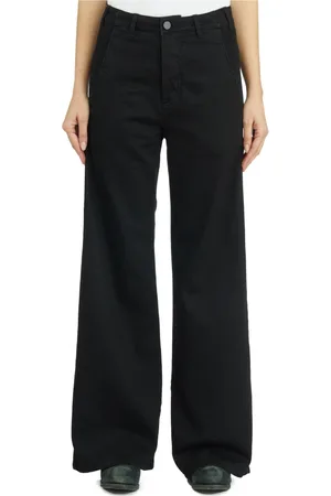 THOM KROM Broeken, Dames, Zwart, M, Denim, Wijde Pijp Denim Broek