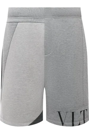 VALENTINO Korte broeken, Heren, Grijs, M, Track Shorts met Logo Detail