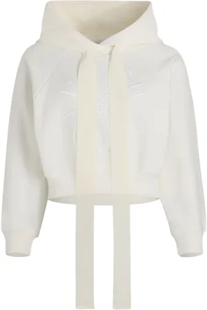 Patou Sweatshirts & Hoodies, Dames, Wit, L, Witte Trekkoord Hoodie