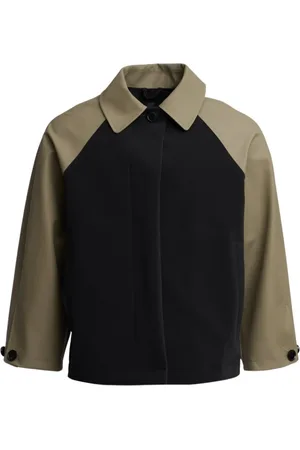 Stutterheim Jassen, Dames, Zwart, S, Waterdichte regenjas in varsity-stijl