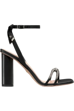 Dior Schoenen, Dames, Zwart, 36 EU, Leer, Zonsondergang Sandalen met Metalen Initialen