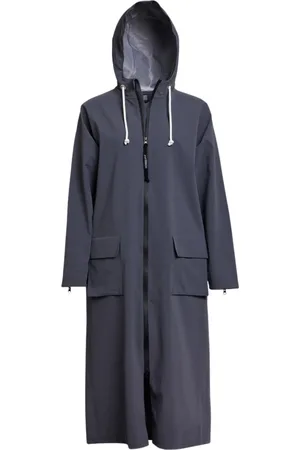 Stutterheim Jassen, Dames, Blauw, M, Katoen, Mat Lang Regenjas met Aqua Guard Rits