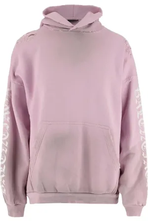 Balenciaga Sweatshirts & Hoodies, Dames, Roze, 2Xs, Katoen, Stencil Hoodie Dames