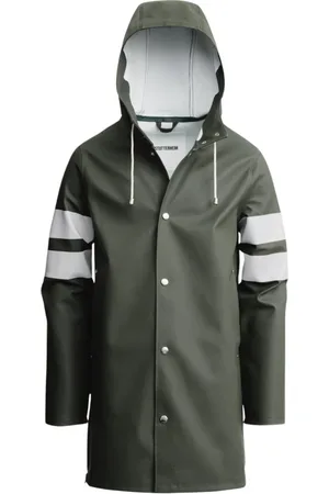 Stutterheim Jassen, unisex, Groen, 2Xs, Fietsregenjas met reflecterende details