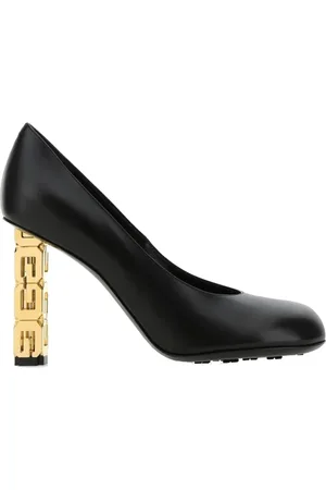 Givenchy Schoenen, Dames, Zwart, 40 EU, Leer, Logo Hak Leren Pumps