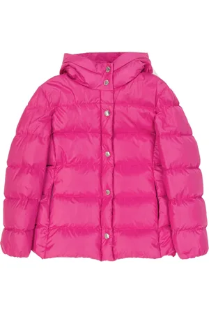 Moschino Jassen, Dames, Roze, M, Gewatteerde donsjas met capuchon