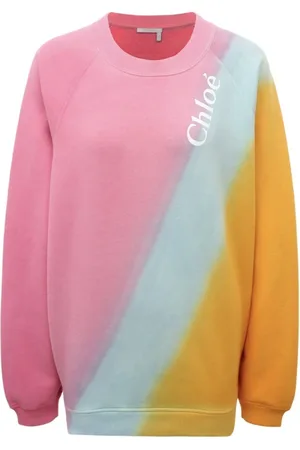 Chloé Sweatshirts & Hoodies, Dames, Roze, M, Katoen, Katoenen sweatshirt met ronde hals