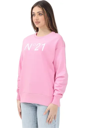 Nº21 Sweatshirts & Hoodies, Dames, Roze, S, Katoen, Roze Crewneck Sweater Lente Zomer