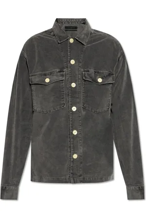 AllSaints Overhemden, Heren, Grijs, S, Katoen, Corduroy shirt Harrier
