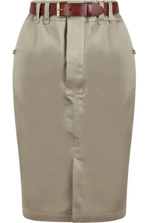 Saint Laurent Rokken, Dames, , S, Katoen, Katoenen Gabardine Pencil Rok