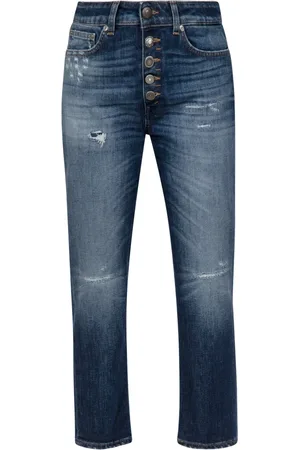 Dondup Jeans, Dames, Blauw, W28, Katoen, Vintage Straight Leg Jeans