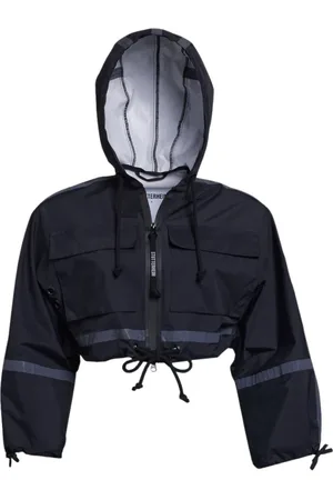 Stutterheim Jassen, Dames, Zwart, S, Leer, Stijlvolle Korte Regenjas