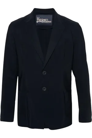 HERNO Jassen, Heren, Blauw, L, Blauwe Blazer met Klassieke Revers