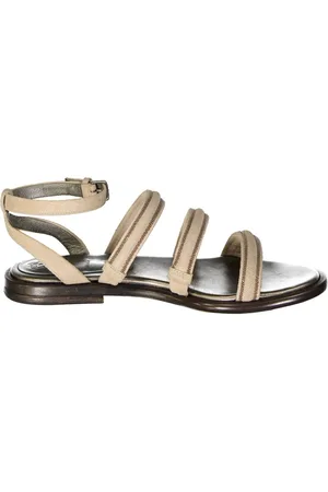 Brunello Cucinelli Schoenen, Dames, , 38 EU, Leer, Leren sandalen met kraalversiering