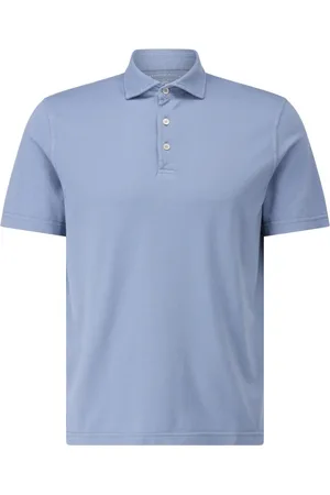 FEDELI Tops, Heren, Blauw, XL, Katoen, Jersey Polo Shirt Klassieke Stijl