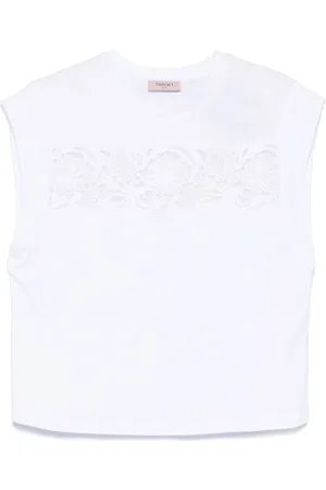 Twin-Set Tops, Dames, Wit, XS, Witte T-shirts en Polos
