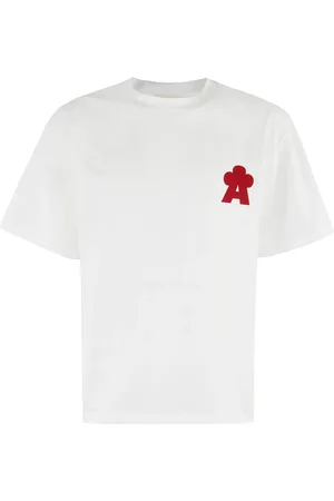 A PAPER KID Tops, Heren, Wit, S, Katoen, Stijlvol Katoenen T-shirt