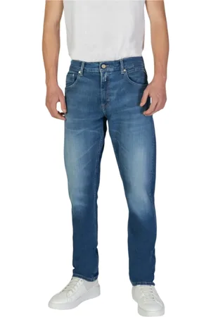 Replay Jeans, Heren, Blauw, W36 L32, Katoen, Blauwe Straight-Leg Jeans met Ritssluiting
