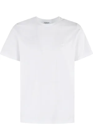 Dondup Tops, Heren, Wit, XL, Jersey Logo Print T-Shirt