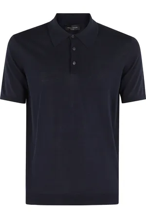 Roberto Collina Tops, Heren, Blauw, L, Klassieke Polo Shirt in Diverse Kleuren
