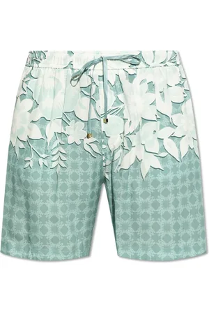 AMIRI Korte broeken, Heren, Blauw, S, Polyester, Bloemenprint shorts