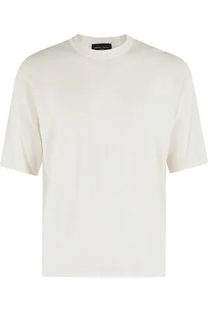 Roberto Collina Tops, Heren, Wit, L, Comfy Fit Crew Neck Sweater