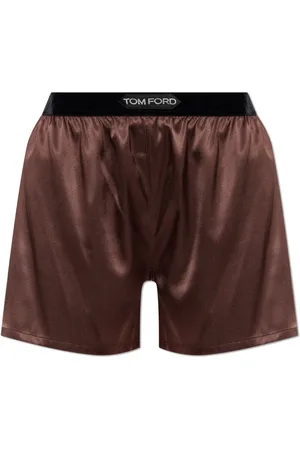 Tom Ford Korte broeken, Dames, Bruin, S, Zijden shorts