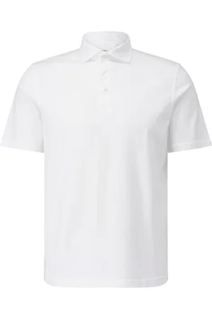 FEDELI Tops, Heren, Wit, XL, Katoen, Jersey Polo Shirt Klassieke Stijl
