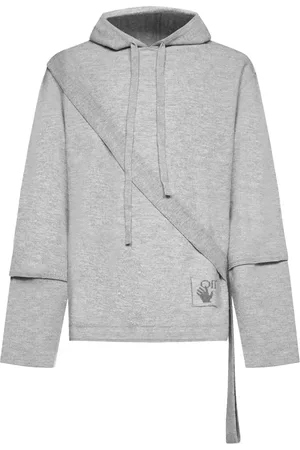 OFF-WHITE Sweatshirts & Hoodies, Dames, Grijs, S, Wol, Wollen sweatshirt met afneembare mouwen